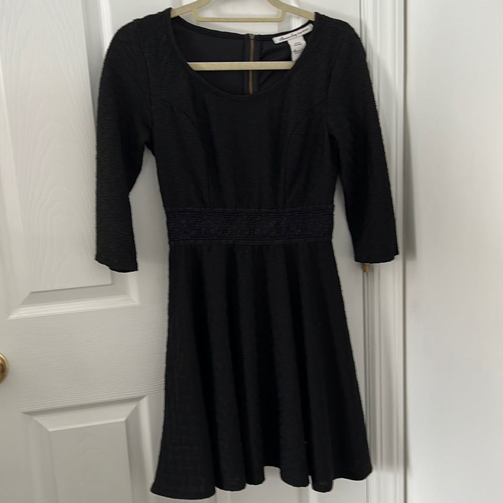 Black dress with lace detailing